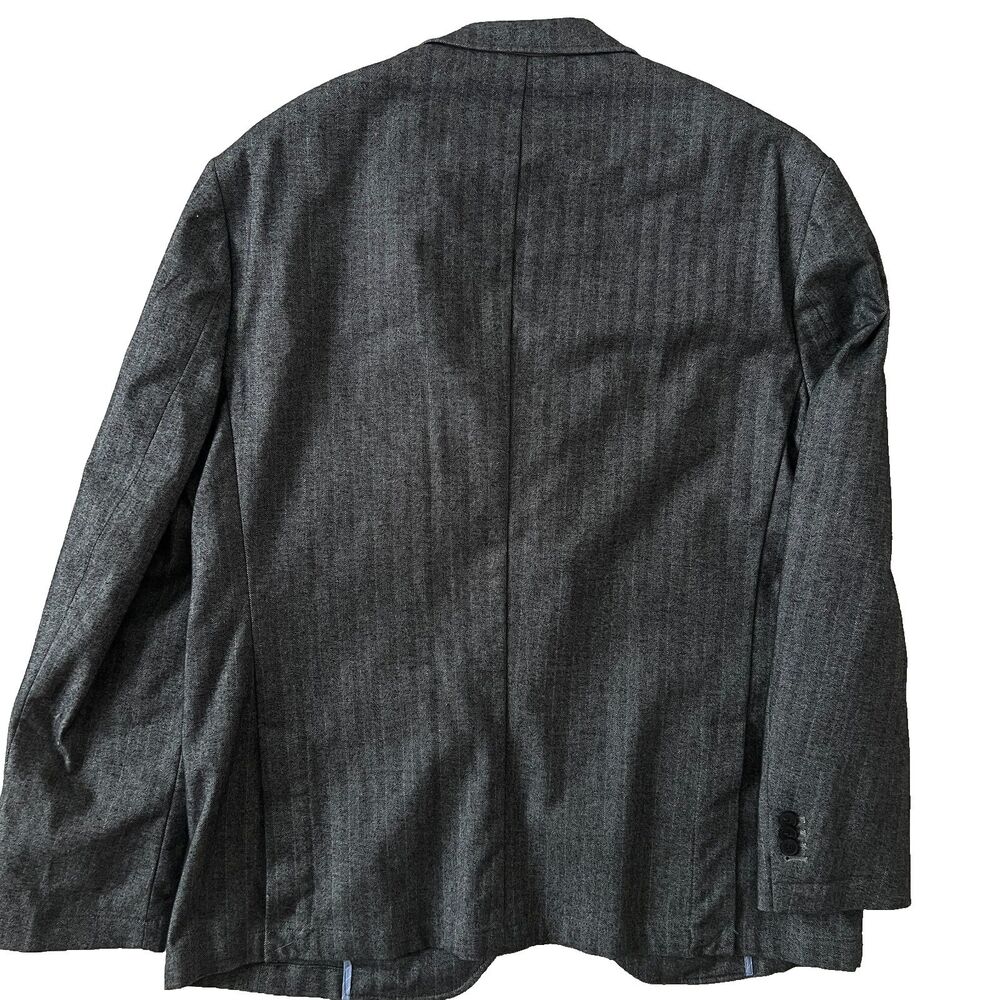 Jos A Bank Reserve Mens Blazer XXL Cotton Herringbone Sport Coat Black White NWT - Picture 2 of 11